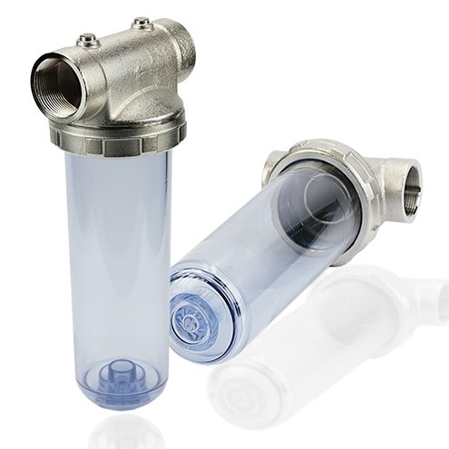 SPEZIAL  FILTERGEH&AMP;AUML;USE  9 3/4 ZOLL MESSING / TRANSPARENT 3/4 ZOLL INNENGEWINDE