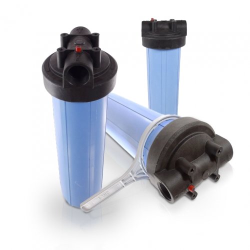 BIG BLUE FILTERGEH&AMP;AUML;USE  20 ZOLL - 1 ZOLL IG FARBE SCHWARZ / BLAU INKL. AUFNAHME F&Uuml;R EINE HALTERUNG
