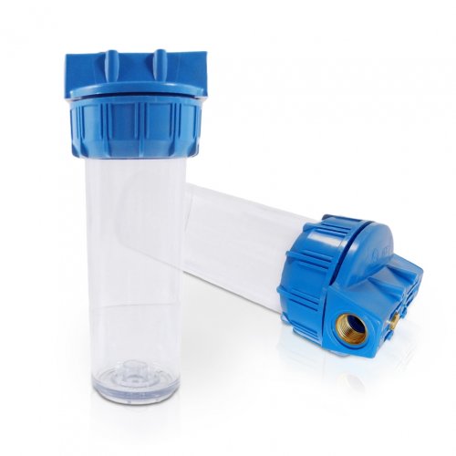 STANDARD FILTERGEH&AMP;AUML;USE  10 ZOLL FARBE BLAU / TRANSPARENT 1/2 ZOLL MESSING - INNENGEWINDE