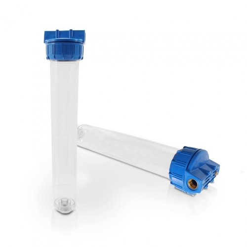 STANDARD FILTERGEH&AMP;AUML;USE  20 ZOLL FARBE BLAU / TRANSPARENT 1/2&QUOT; MESSING - INNENGEWINDE